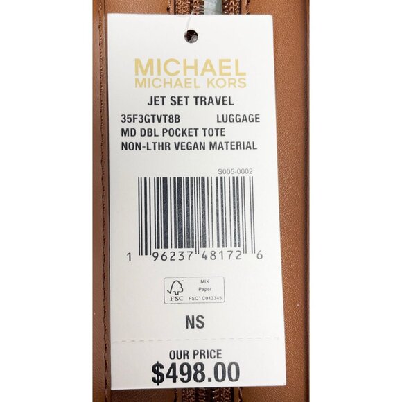 NEW Michael Kors Jet Set Bag Medium Double Pocket Tote Lugage Shoulder Purse NWT - Picture 3 of 6